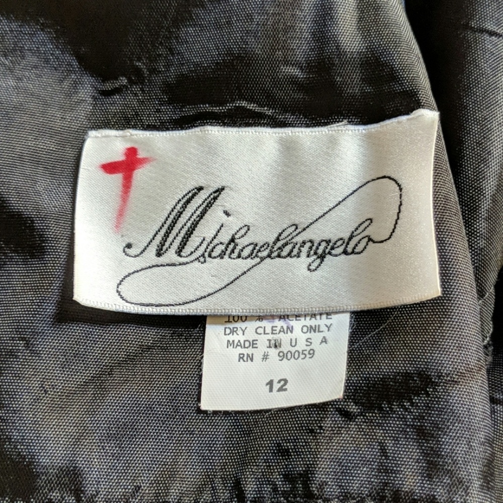 Michelangelo long black spaghetti strap evening - Picture 7 of 7